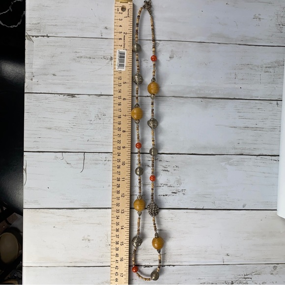 Premier Designs Necklace Multicolored Beads Long Or Double Strand Boho - Picture 4 of 5